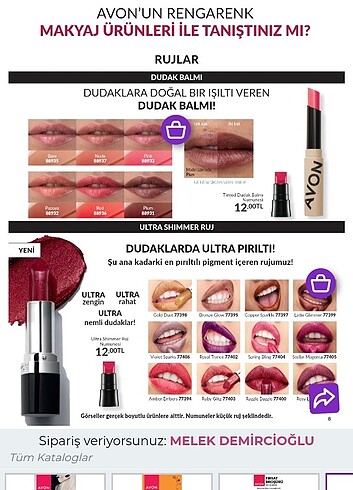 Beden Renk Avon numune urunler