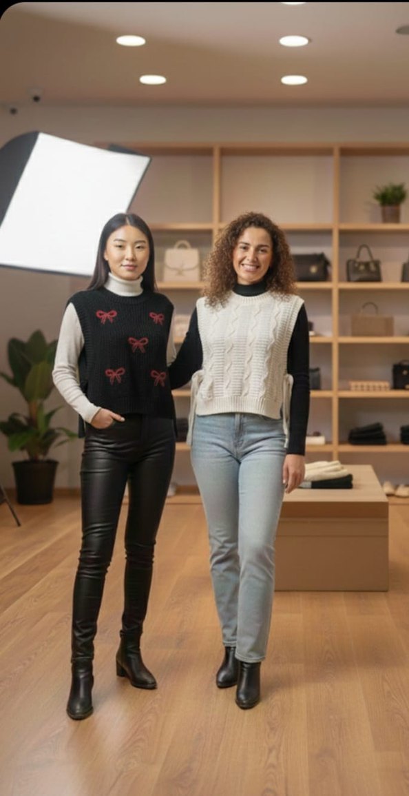 "Yeni sezon yandan bağcıklı örgü triko süveter"sadece  - Görsel 2