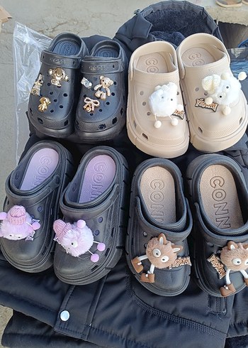 Nakışlı Pembe Kürklü Platform Terlik - Görsel 4