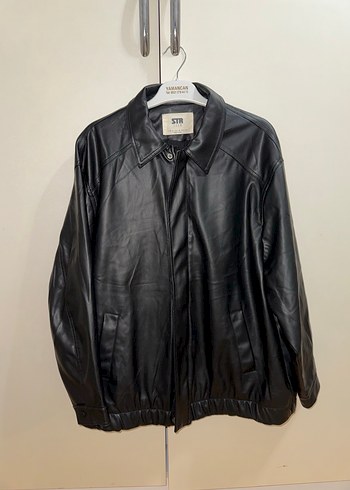 Düğmeli Siyah Deri Kadın Ceket - Görsel 5