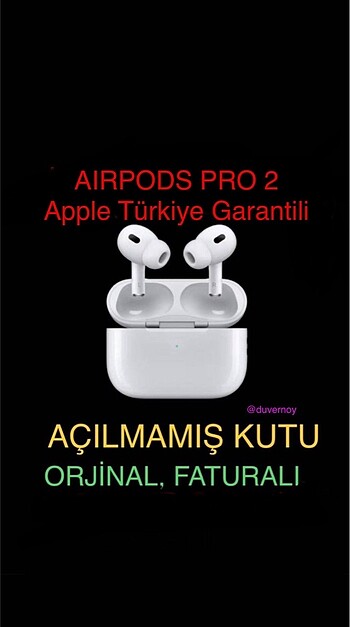 Apple Airpods PRO 2. Nesil KAPALI KUTU ! TR GARANTİLİİ