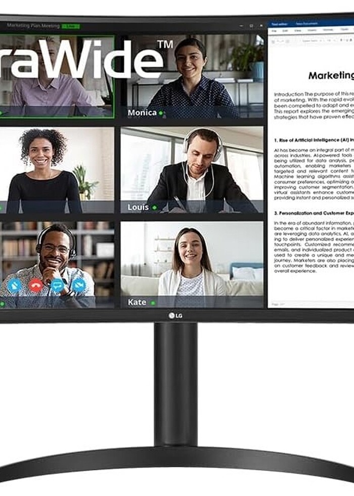 SIFIR LG 34WR55QC-B WQHD Kavisli Curved Type C Monitör 3440x1440 - Görsel 5