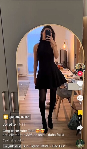 Zara kloş mini kısa elbise yeni sezon viral