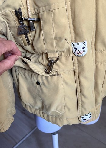 Kürklü Kapüşonlu Erkek Çocuk Bej Mont - Görsel 4