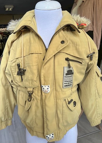 Kürklü Kapüşonlu Erkek Çocuk Bej Mont - Görsel 7