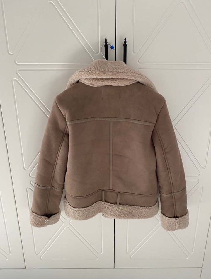 Stradivarius Kürklü Süet Kadın Ceket - Görsel 2