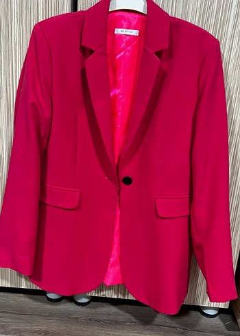 Düğmeli Pembe Kadın Blazer Ceket - Görsel 2