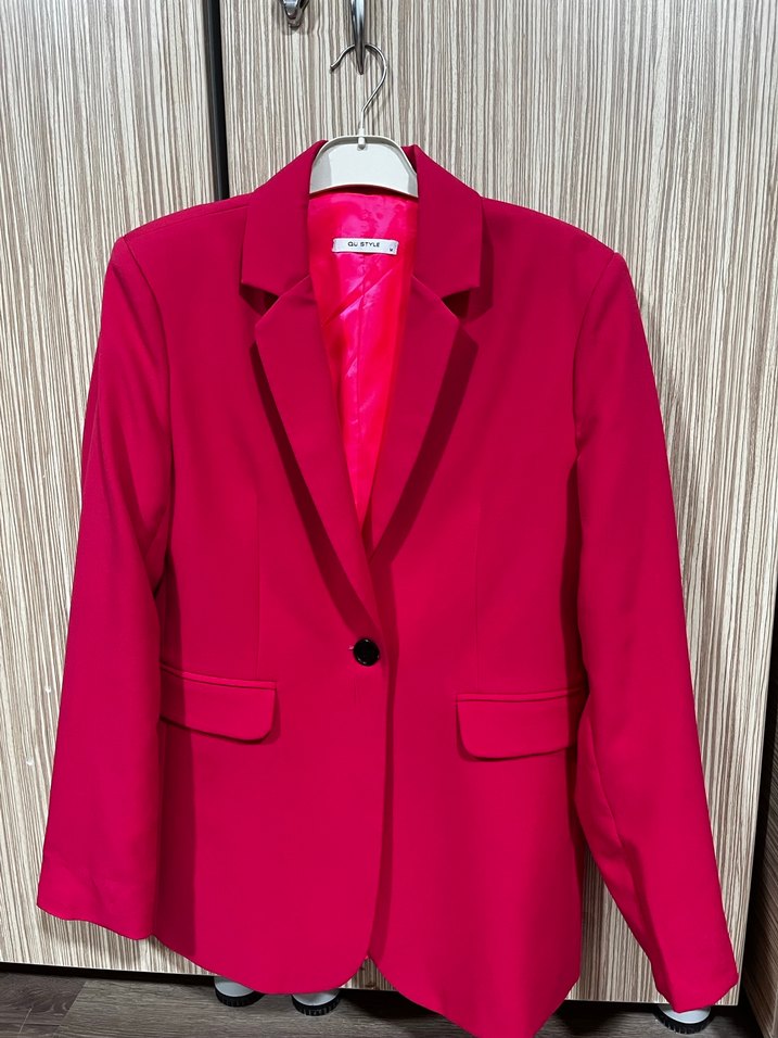 Düğmeli Pembe Kadın Blazer Ceket - Görsel 4