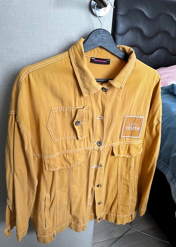 Sarı Düğmeli Midi Ceket - Görsel 4