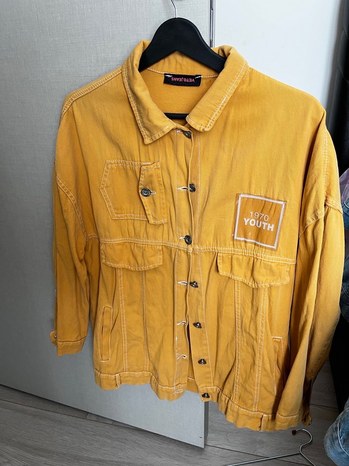 Sarı Düğmeli Midi Ceket - Görsel 2