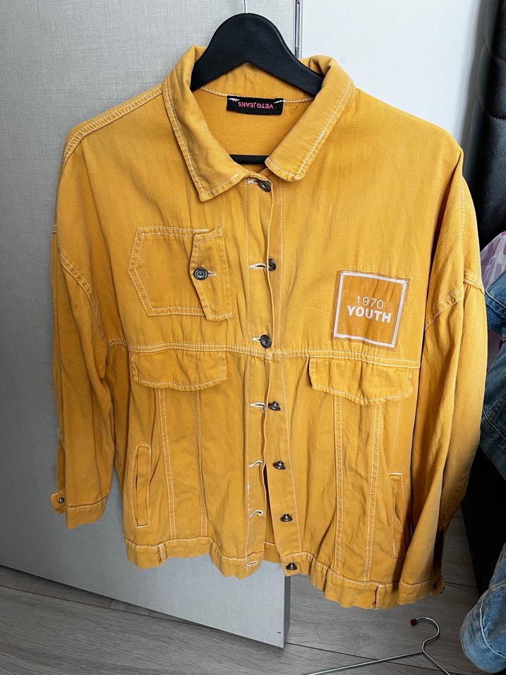 Sarı Düğmeli Midi Ceket - Görsel 3