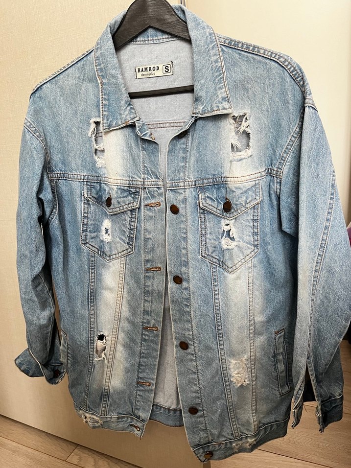 Düğmeli Mavi Kadın Denim Ceket - Görsel 5