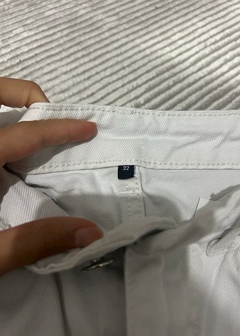 32 Beden beyaz Renk Beyaz Midi Kadın Kot Pantolon