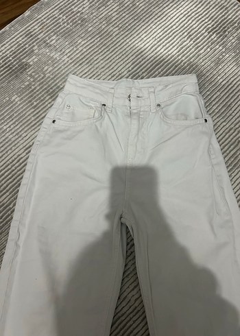 32 Beden Beyaz Midi Kadın Kot Pantolon