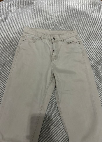 36 Beden Bej Regular Fit Midi Kot Pantolon