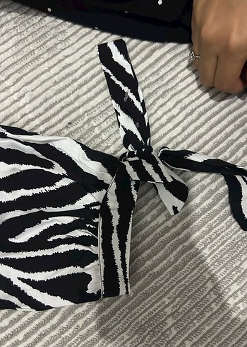 l Beden siyah Renk Zebra Desenli Uzun Bohem Elbise