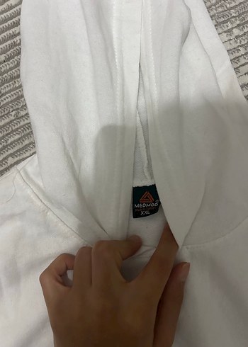 m Beden beyaz Renk Kadın Beyaz Kapüşonlu Uzun Kollu Sweatshirt