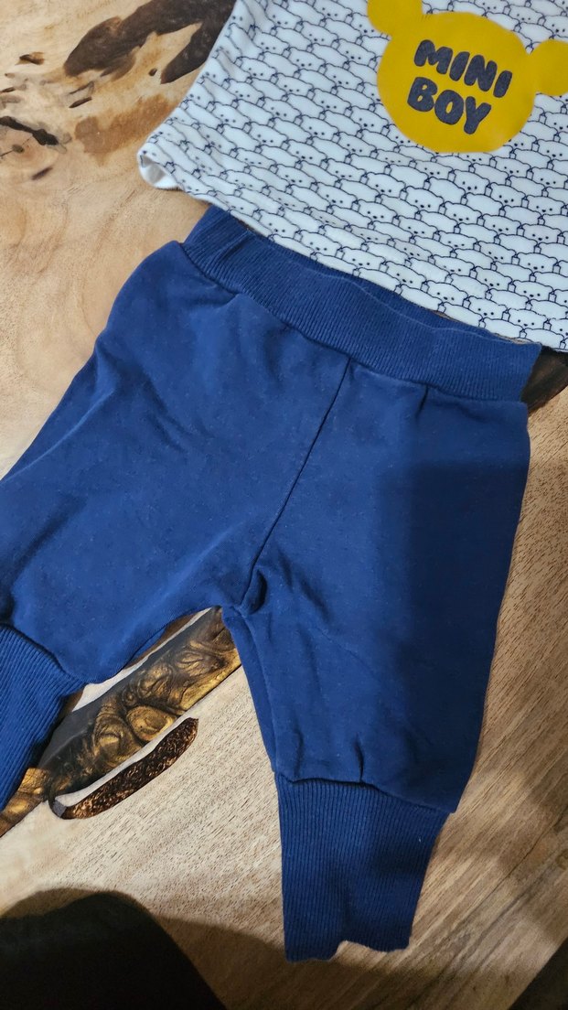 Uzun Kollu Mavi Erkek Bebek Takımı - Görsel 4