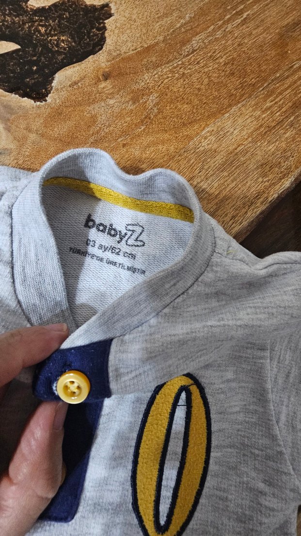 Uzun Kollu Gri Erkek Bebek Tulum - Görsel 3