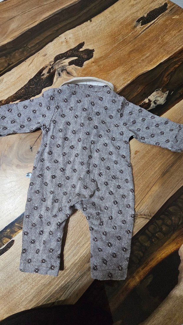 Düğmeli Uzun Kollu Erkek Bebek Tulum - Görsel 5