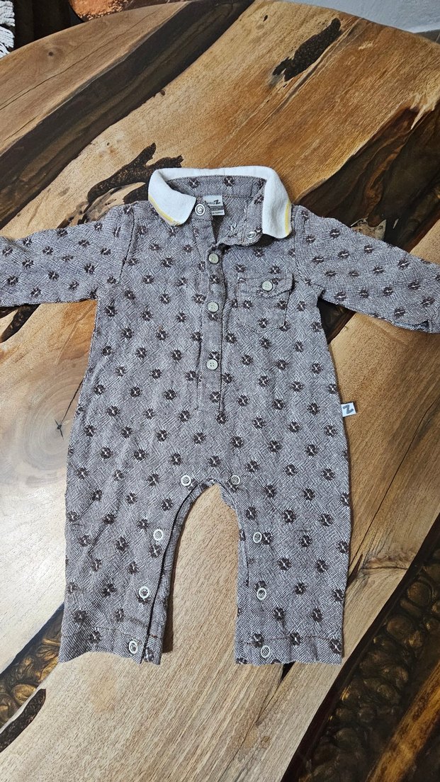 Düğmeli Uzun Kollu Erkek Bebek Tulum - Görsel 4