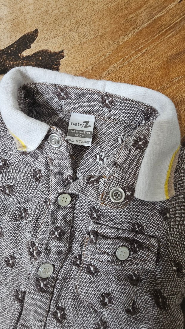 Düğmeli Uzun Kollu Erkek Bebek Tulum - Görsel 3