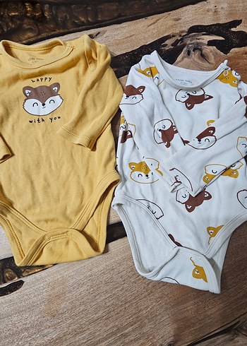 Uzun Kollu Sarı ve Beyaz Bebek Body - Görsel 7