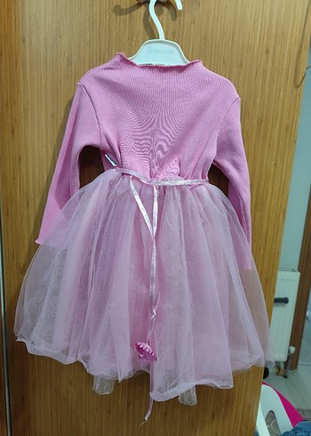 Diğer Kız Çocuk Pembe Triko Unicorn Elbise