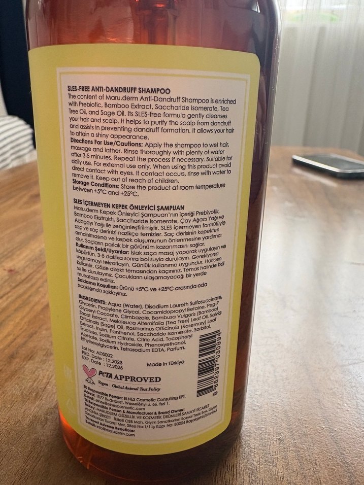 Maru.derm SLES İçermeyen Kepek Şampuanı 400 ml - Görsel 4