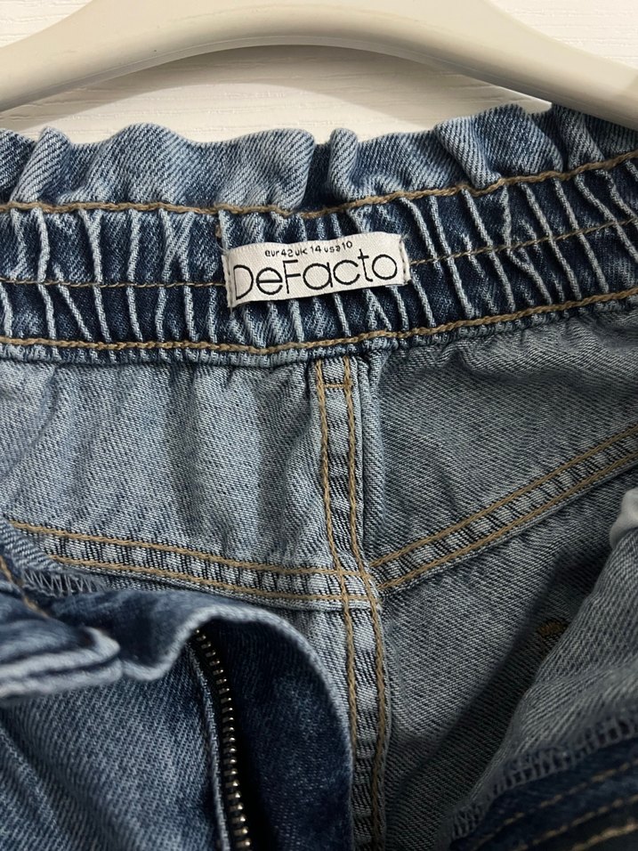Beli Lastikli Mavi Kadın Denim Pantolon - Görsel 2