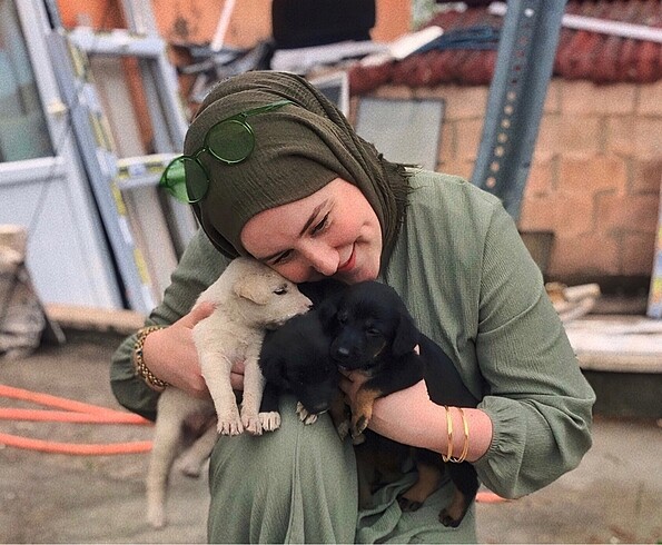 44 Beden yeşil Renk Tesettür Elbise