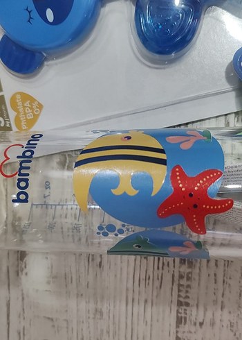 Bebek Mavi Biberon ve Diş Kaşıyıcı emzik - Görsel 2