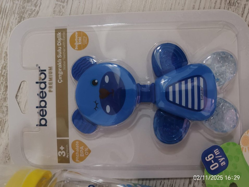 Bebek Mavi Biberon ve Diş Kaşıyıcı emzik - Görsel 3