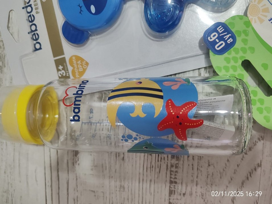 Bebek Mavi Biberon ve Diş Kaşıyıcı emzik - Görsel 2