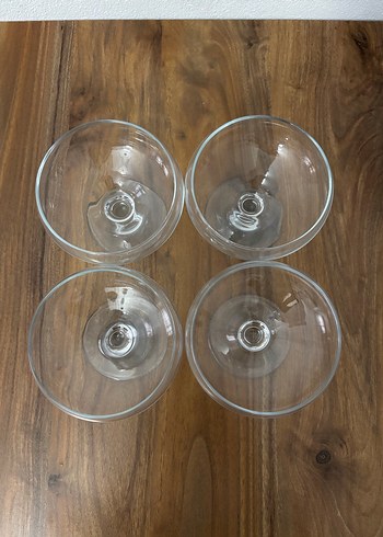 Kısa Ayaklı Cam Kaseler 4'lü Set - Görsel 2