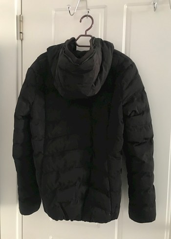 Siyah Kadın Kapüşonlu Kış Montu - Görsel 2