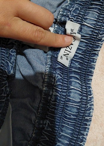 Mavi Desenli Kadın Denim Pantolon - Görsel 3