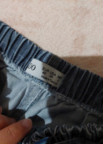 Kadın Mavi Loose Fit Midi Kot Pantolon - Görsel 2