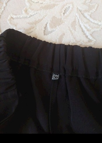 Siyah Kemerli Kadın Keten Pantolon - Görsel 2