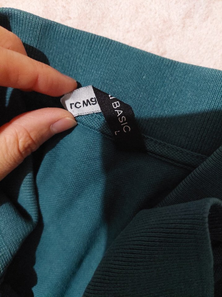 Erkek yeşil Keten Polo Tişört - Görsel 2