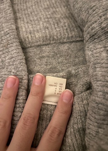 H&M Gri omuz Açık Örgü Kadın Kazak - Görsel 2