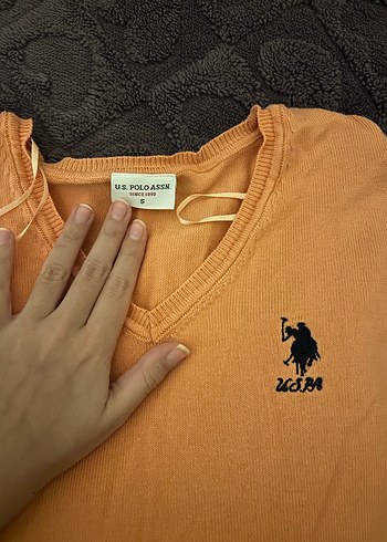 USPA US Polo marka şeftali rengi kazak - Görsel 2