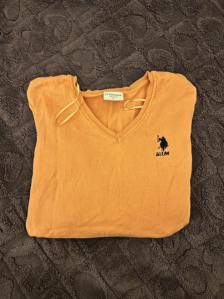 USPA US Polo marka şeftali rengi kazak - Görsel 3