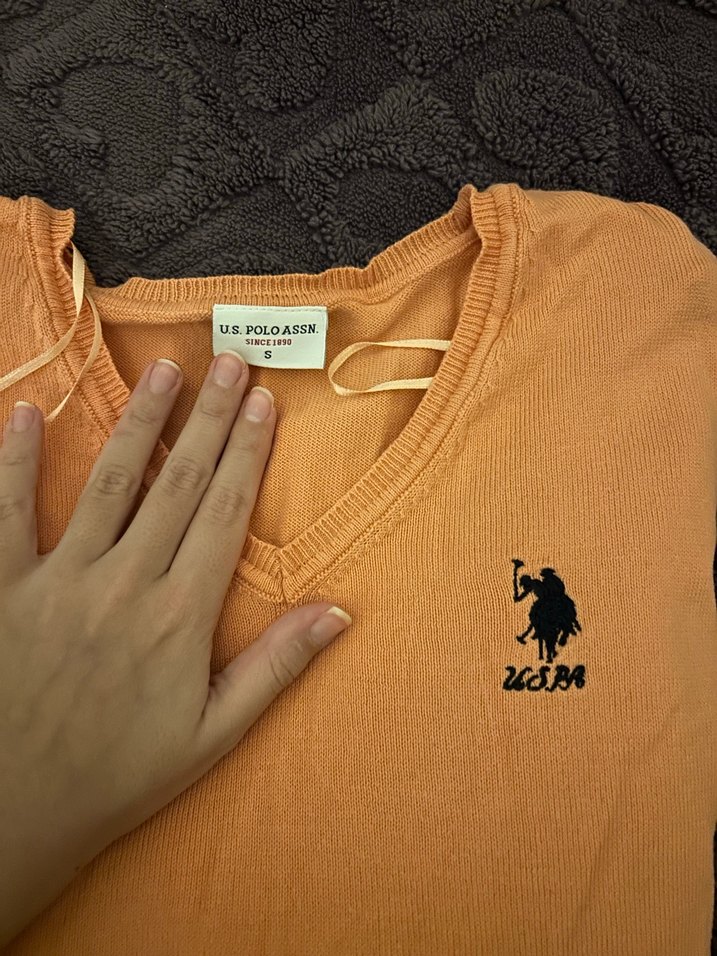 USPA US Polo marka şeftali rengi kazak - Görsel 2