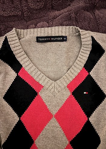 Kadın V Yaka Gri Triko Kazak - Görsel 2