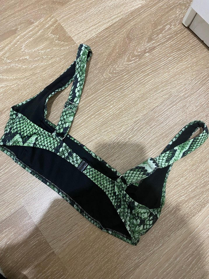Yeşil Yılan Desenli Mini Bikini Üstü - Görsel 2