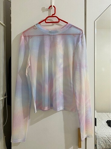 Zara Çok Renkli Tül / Transparan Uzun kollu Body / Bluz