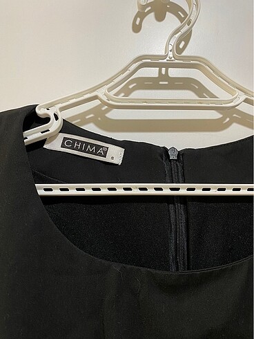 Chima Siyah Kısa Kollu Diz Boyu S Beden / 36 Beden Elbise - Görsel 4