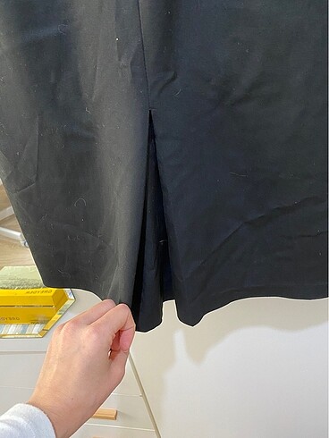 Chima Siyah Kısa Kollu Diz Boyu S Beden / 36 Beden Elbise - Görsel 6