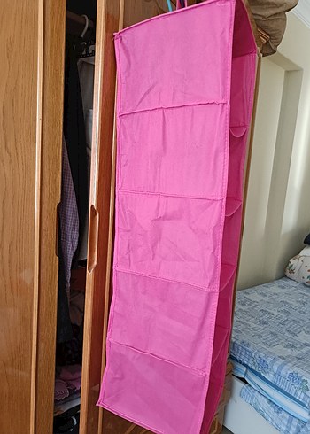 Pembe Çok Bölmeli Dolap Düzenleyici - Görsel 2